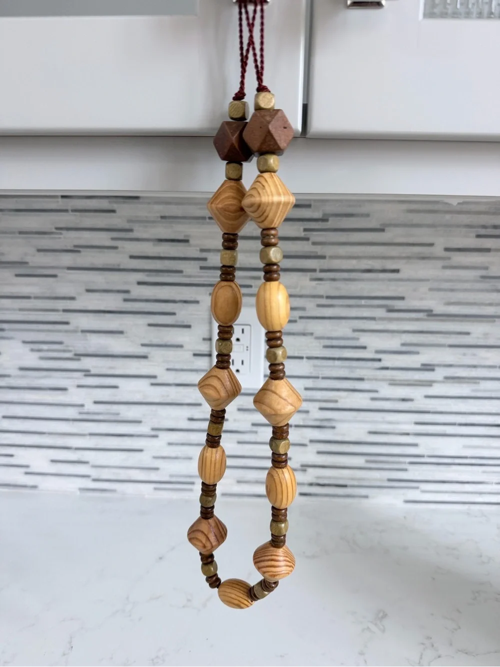 Vintage Handcrafted Wooden Beaded body massager-Handheld roller massage tool